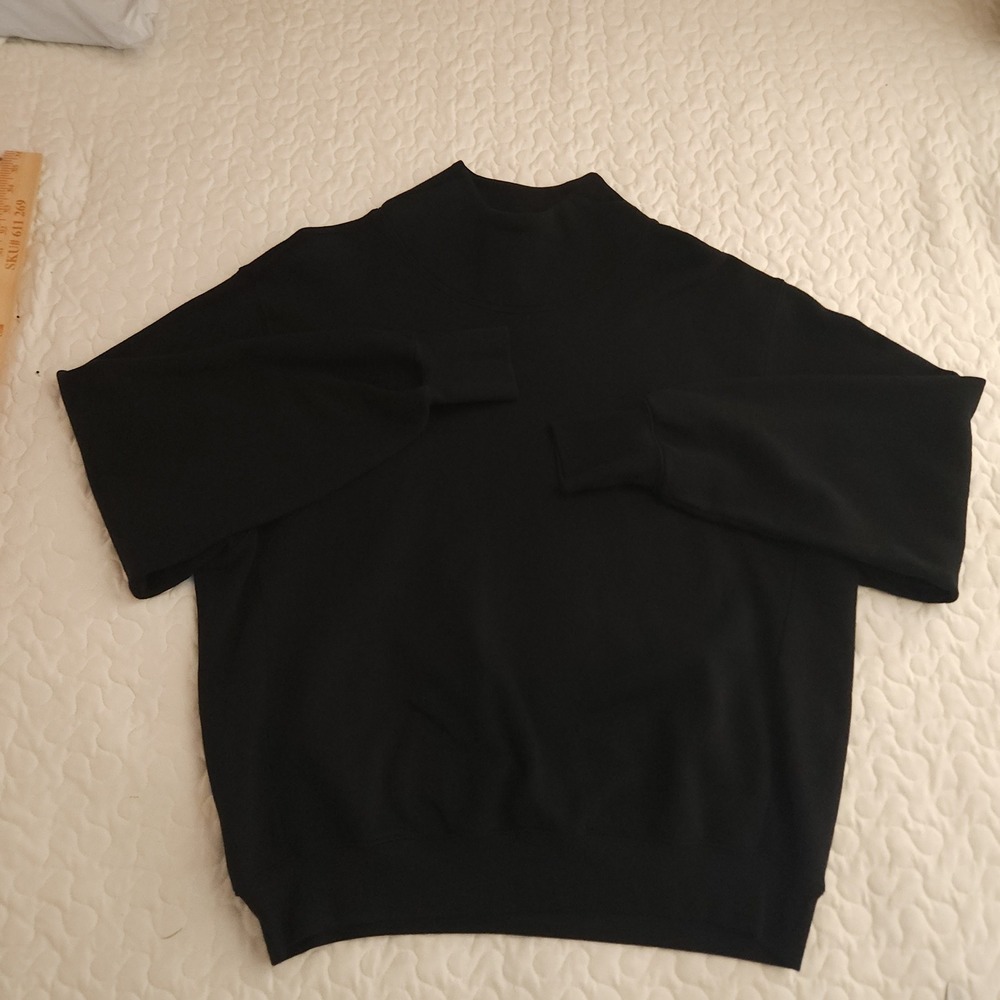 Joah Brown Sweatshirt Black Mock Neck Oversized Soft Relaxed Cabincore chest 46" - Picture 2 of 11
